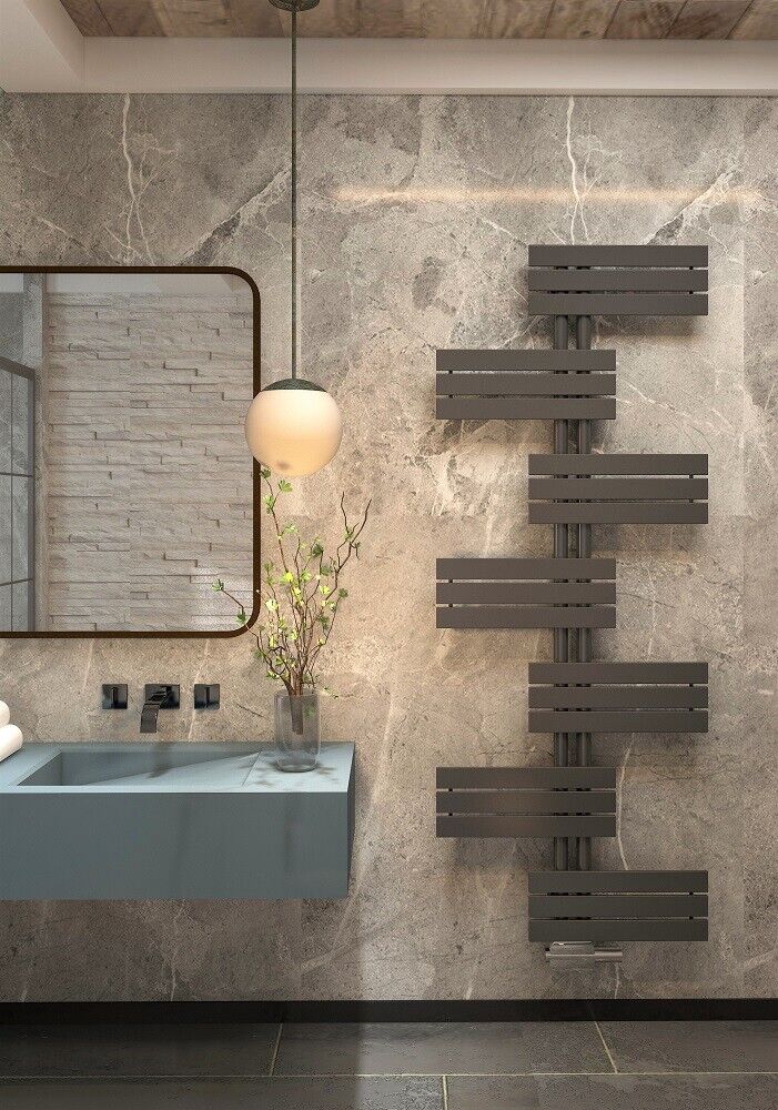 Design-Badheizkörper Anthrazit – Handtuchheizkörper mit seitlichem Anschluss für Badezimmer | Modern & effizient